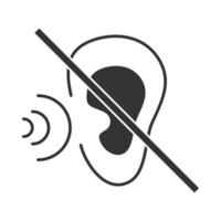 Gehörlose Symbol Behinderung, um das Silhouettendesign des Weltunfähigkeitstages zu hören vektor