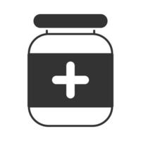 medicin flaska recept apotek siluett ikon design vektor