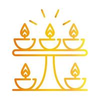 glad diwali Indien festival ljus ljus flamma festival av ljus gradient stil ikon vektor