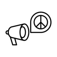 Megaphon Friedensankündigung Tag der Menschenrechte Symbol Leitung Design vektor