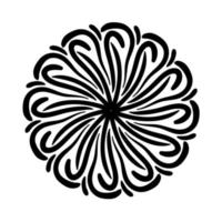 kreisförmige Mandala-Blumen-Silhouette-Stil-Ikone vektor