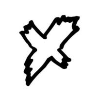 x Symbol Gekritzel Hand Zeichnung Marker Stil vektor