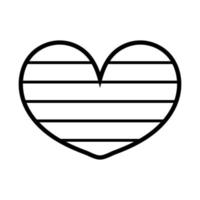 Herz-Liebe mit Streifen-Linien-Stil-Symbol vektor