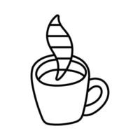 Symbol für den Linienstil der Kaffeetasse vektor