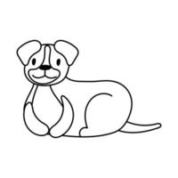 Symbol für den niedlichen Hund Haustier-Linienstil vektor