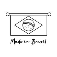 Made in Brazil Banner mit Flagge hängen vektor