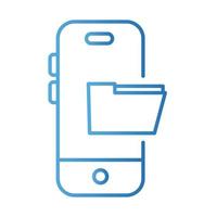 smartphone med mappbetalningar online lutningsstil vektor
