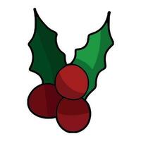 Stechpalme Beeren eben Gekritzel Stil Illustration zum Weihnachten und Neu Jahr vektor