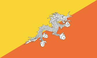 nationell bhutan flagga, officiell färger, och proportioner. vektor illustration. eps 10 vektor.