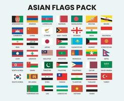 asiatisch Länder Vektor Flaggen Pack einschließlich Pakistan, Indien, Truthahn, Saudi Arabien, Vereinigte Arabische Emirate, China, und mehr. eps 10 Vektor