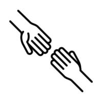 Hände unterstützen gemeinsam das Symbol für den Tag der Menschenrechte vektor