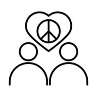 Menschen Frieden Liebe Herz zusammen Menschenrechtstag Symbol Leitung Design vektor