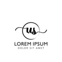 brev oss första handstil logotyp med signatur och hand dragen stil. vektor