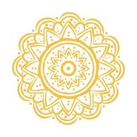 Gelbes Mandala Blumenethnizität isoliertes Symbol vektor