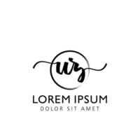 brev uz första handstil logotyp med signatur och hand dragen stil. vektor