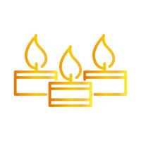 Happy Diwali Indien Festival brennende Kerzen Flamme Dekoration Deepavali Religion Event Farbverlauf Symbol Vektor