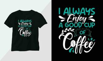 Kaffee Liebhaber T-Shirt Design Vorlage Vektor drucken bereit