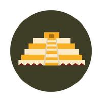 mexikansk pyramid antik kultur folk traditionella block och platt ikon vektor