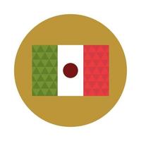 mexikanische Flagge nationaler Feierblock und flaches Symbol vektor