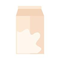 mjölkbox flytande matprodukt platt ikonstil vektor