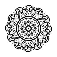 Mandala floral Ethnizität Monochrom isolierte Symbol vektor