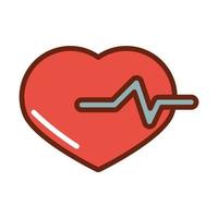 människokropp hjärtslag kardiologi anatomi organ hälsa linje och fyll ikon vektor