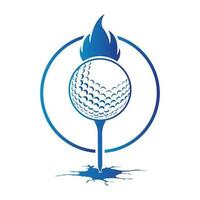 Golf Ball mit Feuer Symbol und Erde Riss Vektor Illustration