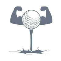 golf boll och kropp biceps med spricka vektor illustration