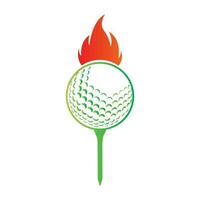 Golf Ball mit Feuer Symbol Vektor Illustration