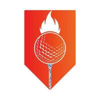 golf boll med brand ikon vektor illustration