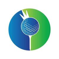 golf boll med krona inuti en form av cirkel vektor illustration