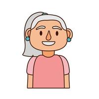 gammal kvinna person avatar karaktär vektor
