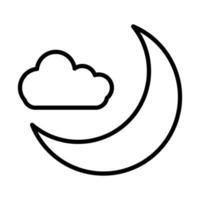 Nacht Mond Wolken Himmel Cartoon lineares Icon-Design vektor