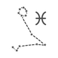 Sternzeichen Fische Konstellation astrologische Linienstilikone vektor