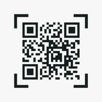 einzigartig qr Code isoliert auf Weiß zurück vektor