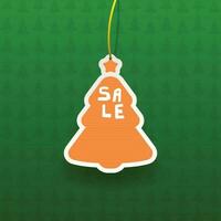 Weihnachten Baum Verkauf Etikett auf texturiert zurück vektor