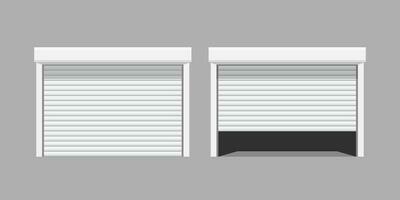 vit garage dörrar på grå baclground vektor