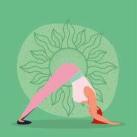 Frau macht Yogaübungen vektor