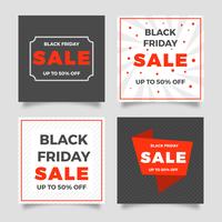 Flat Black Friday Social Media Post Vector Mall