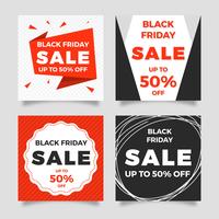 Flat Black Friday Sale Social Media Post Vector mall