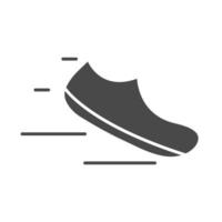 Laufgeschwindigkeit Sportschuh tragen Zubehör Silhouette Icon Design vektor