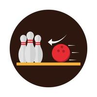 bowling club sport och fritid spel block ikon design vektor