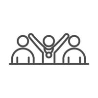 Team-Leute-Wettbewerb Laufgeschwindigkeit Sport Line Icon Design vektor