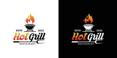 heiß Grill Logo Vorlage Vektor