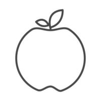 Apfel frisches gesundes Obst Diät Symbol Leitung Design vektor