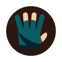 Bowling Hand mit Handschuh Zubehör Spiel Freizeitsport Block flaches Icon Design vektor