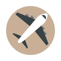 Flughafen-Flugzeugreise-Transportterminal Tourismus oder Geschäftsblock und flaches Stilsymbol vektor