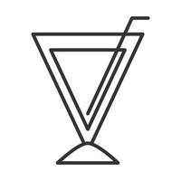 Cocktail-Symbol trinken Alkohol erfrischendes Alkohol-Linien-Design vektor