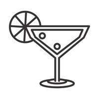 cocktail margarita ikon dryck sprit uppfriskande alkohol linje stil design vektor