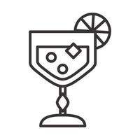 cocktail ikon juice lime dryck sprit uppfriskande alkohol linje stil design vektor
